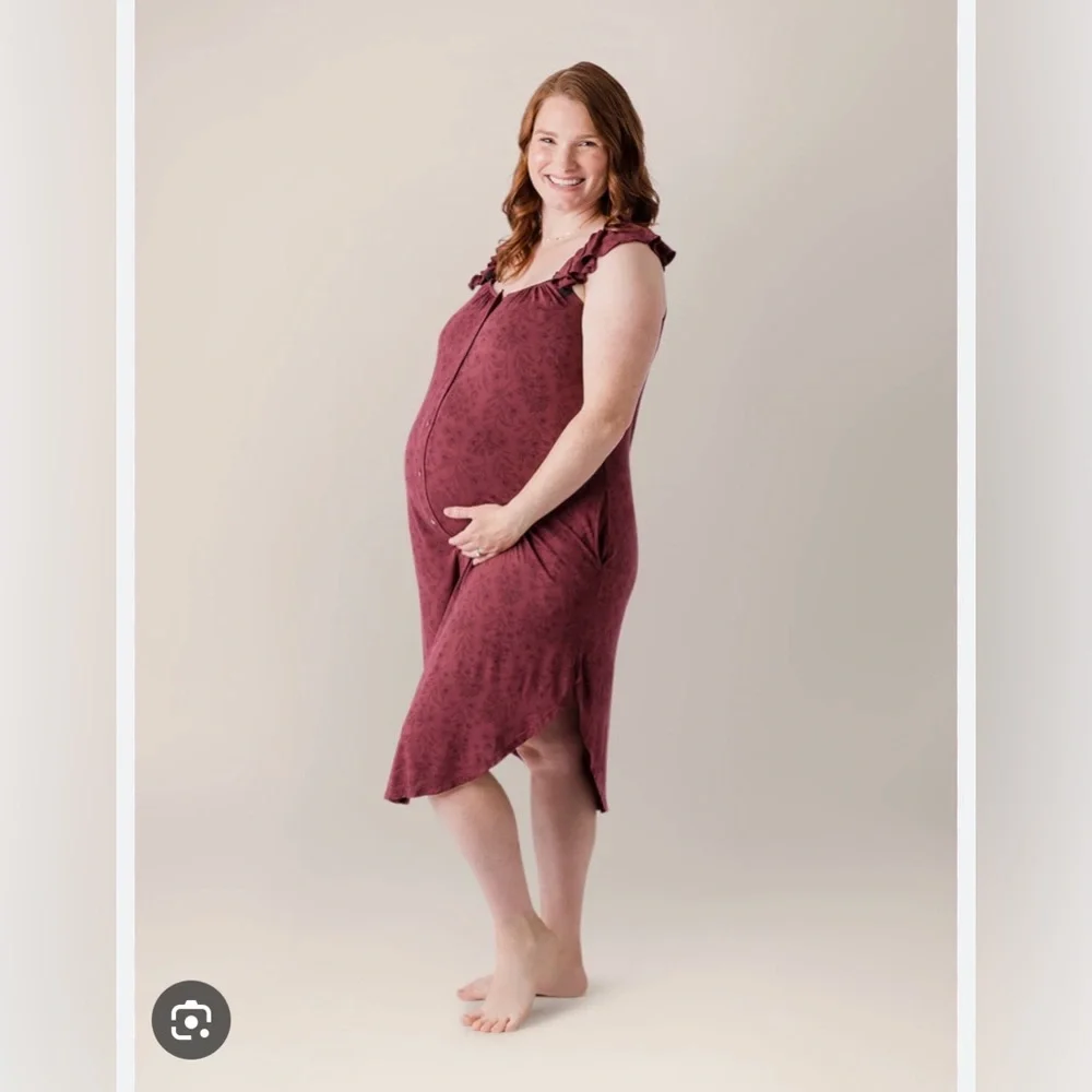 Kindred Bravely Maternity Nightgown in Dusty Rose